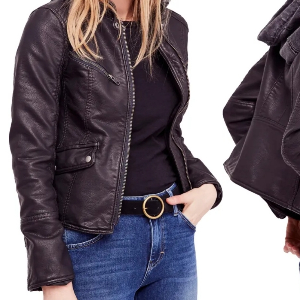 LAST CHANCE Free People Monroe Vegan Leather Jacket